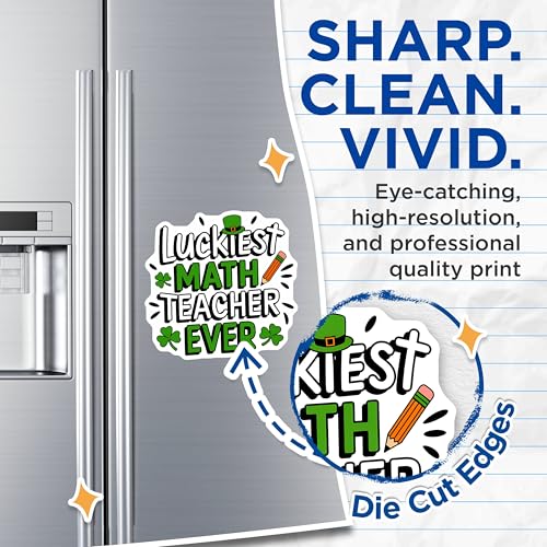 (2 Pack) Luckiest Math Teacher Ever Magnets - St Patrick's Day Decoration - Teacher Appreciation Gift - Classroom Decor - 5" On Longest Side - for Cars, Fridges, Toolboxes - Made in USA - MAG5588