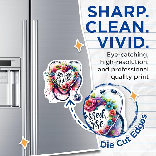 (2 Pack) Blessed Nurse Magnets - Inspirational Nurse Decor - Nurse Appreciation Magnets - 5" On Longest Side - for Cars, Fridges, Toolboxes - Made in USA - MAG6974