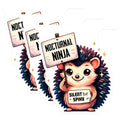 (3 Pack) Hedgehog Decals - Nocturnal Ninja Sticker - Silent Spiky Animal - 3 Inches On Longest Side - Easy Peel & Apply - Made in USA - 3MCS2510