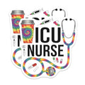 (2 Pack) ICU Nurse Magnets - Nurse Appreciation - Healthcare Workers Decor - Medical Staff Accessories - 5" On Longest Side - for Cars, Fridges, Toolboxes - Made in USA - MAG6590