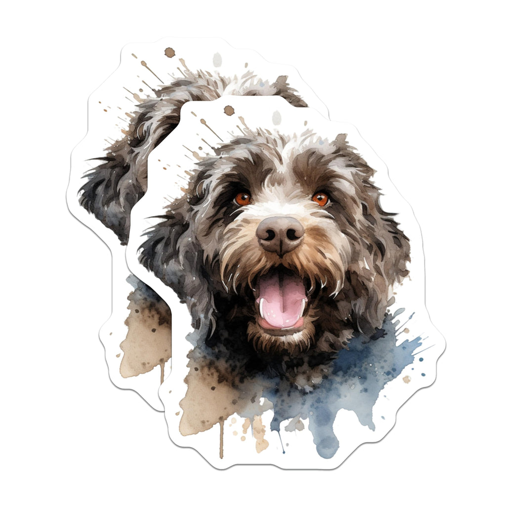 (2 Pack) Labradoodle Goldendoodle Magnets - Watercolor Dog Art - Pet Parent Decor - Happy Doodle Accent - 5 Inches On Longest Side - Thick Durable Magnet - Made in USA - MAG27678