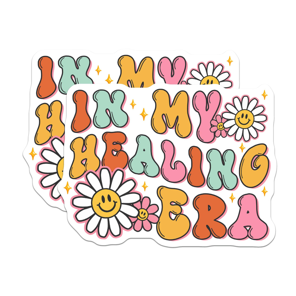 (2 Pack) in My Healing Era Magnets - Daisy Smile Quotes - 5" On Longest Side - for Cars, Fridges, Toolboxes - Made in USA - MAG7668