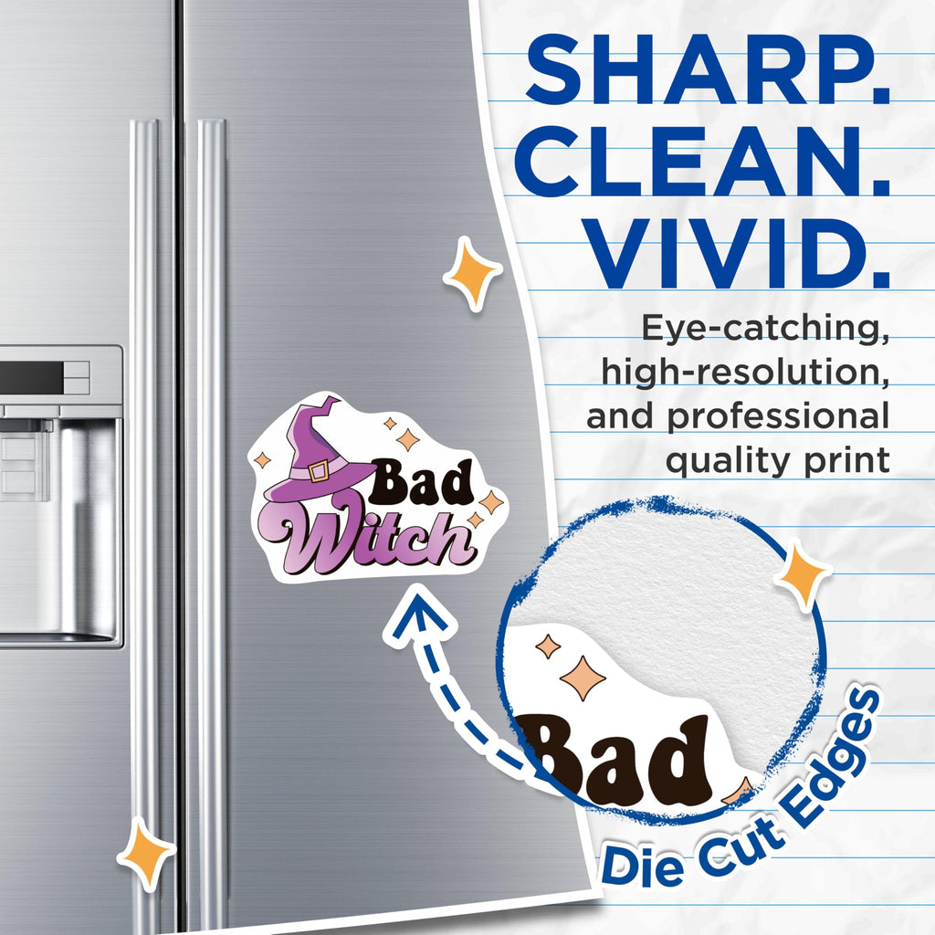(2 Pack) Bad Witch Magnets - Halloween Witchy Vibes - 5 Inches On Longest Side - Premium Magnet - for Cars, Refrigerators, Toolboxes - Made in USA - MAG2194