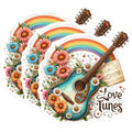 (3 Pack) Guitar Rainbow Decals - Musical Instrument Stickers - Love Tunes Decor - 3 Inches On Longest Side - Easy Peel & Apply - Made in USA - 3MCS7614