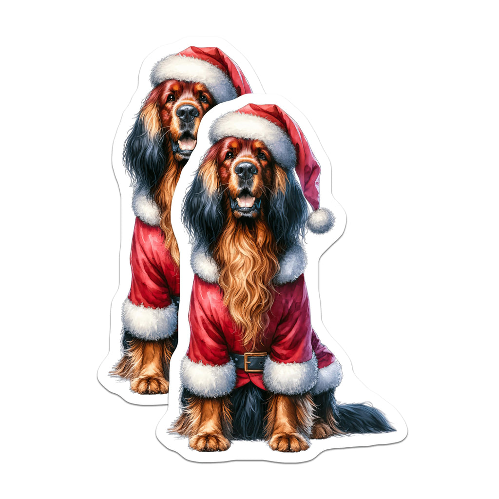 (2 Pack) Christmas Dog Magnets - Santa Dog Decor - Holiday Pet Refrigerator Decor - Stocking Stuffer Magnet for Dog Lovers - 5 Inches On Longest Side - Thick Durable Magnet - Made in USA - MAG25842