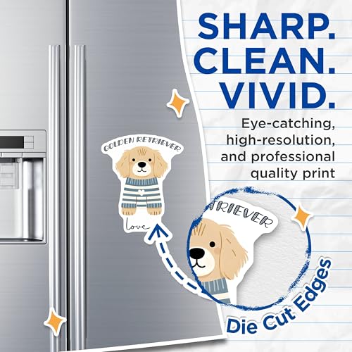 (2 Pack) Golden Retriever Love Magnets - Cute Dog Lover Decor - Pet Fridge Magnets - 5" On Longest Side - for Cars, Fridges, Toolboxes - Made in USA - MAG7302