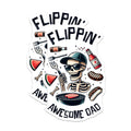 (2 Pack) Flippin' Awesome Dad Magnets - Funny Skeleton BBQ - 5" On Longest Side - for Cars, Fridges, Toolboxes - Made in USA - MAG7468