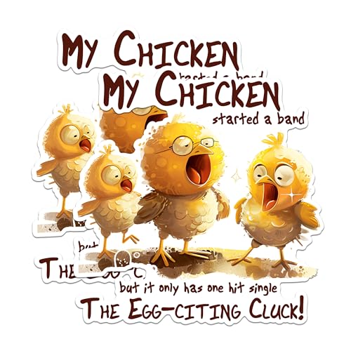 (2 Pack) Funny Chicken Band Magnets - Egg-Laying Chicken Magnets - Hilarious Farm Animal Magnets- 5" On Longest Side - for Fridges, Toolboxes, Cars - Made in USA - MAG2608