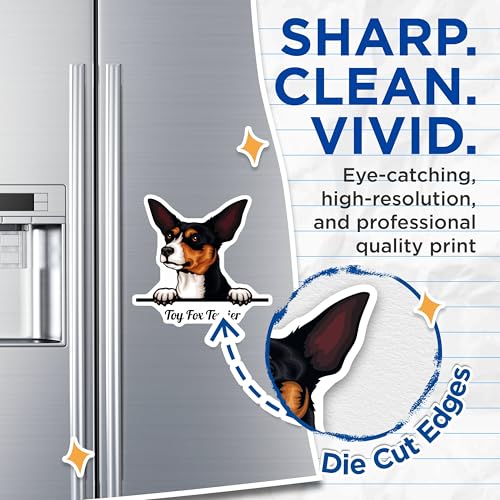 (2 Pack) Toy Fox Terrier Magnets - Dog Lover - Pet Fridge Magnets - Adorable Dog Magnets for Home Office - 5" On Longest Side - for Cars, Fridges, Toolboxes - Made in USA - MAG4224