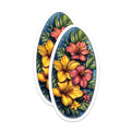 (2 Pack) Tropical Flower Magnets - Vibrant Hibiscus Beach Decor - Aloha Hawaii Refrigerator Car Locker Accent - 5 Inches On Longest Side - Thick Durable Magnet - Made in USA - MAG28470