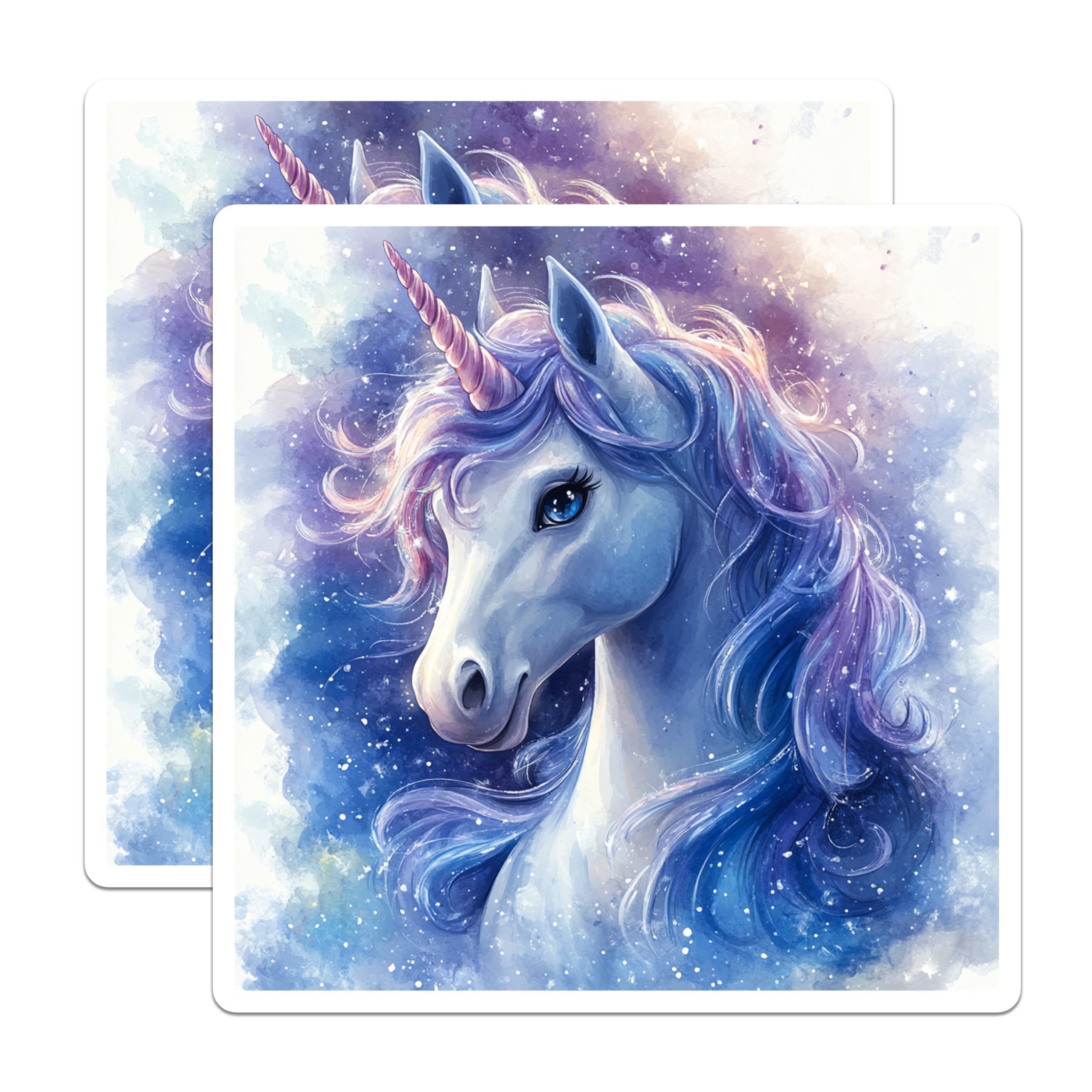 (2 Pack) Magical Unicorn Magnets - Cosmic Galaxy Fantasy Art - Dreamy Aesthetic Decor - Whimsical Home Accent - 5 Inches On Longest Side - Thick Durable Magnet - Made in USA - MAG23826