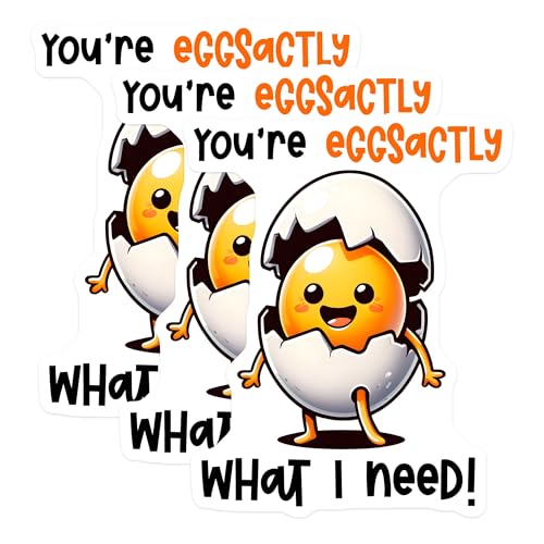 (3 Pack) Youre Eggsactly Decals - Funny Egg Puns - Cute Laptop Decal - 3 Inches On Longest Side - Easy Peel & Apply - Made in USA - 3MCS7541
