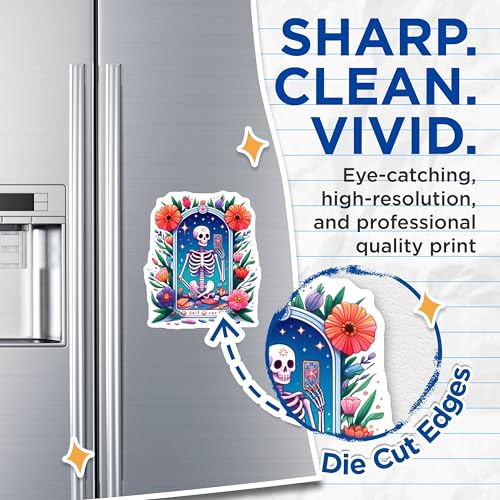 (2 Pack) Vibrant Floral Art Magnet - Fun Fridge Decor - 5" On Longest Side - Sticks to Smooth Flat Surfaces - Made in USA - MAG9406