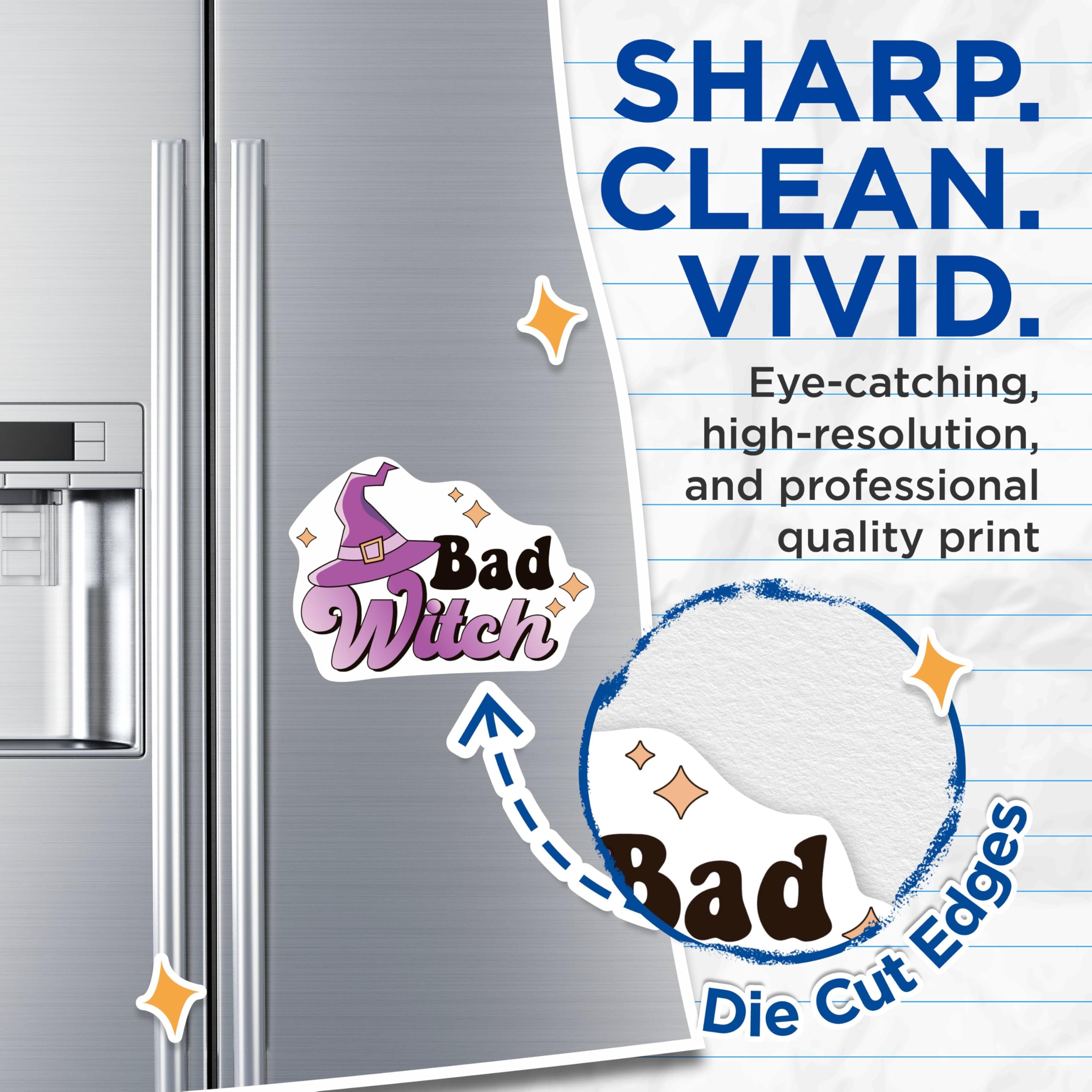 (2 Pack) Bad Witch Magnets - Halloween Witchy Vibes - 5 Inches On Longest Side - Premium Magnet - for Cars, Refrigerators, Toolboxes - Made in USA - MAG2194