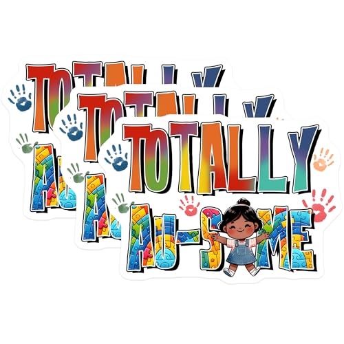 (3 Pack) Totally Awesome Decals - Kids Laptop Decal - Cute Girl Stickers - 3 Inches On Longest Side - Easy Peel & Apply - Made in USA - 3MCS1989
