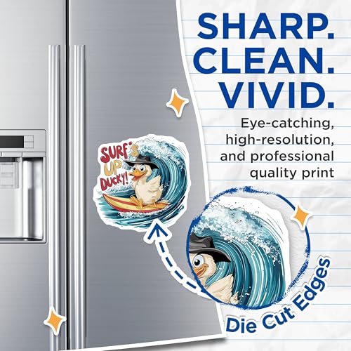 (2 Pack) Duck Surfing Magnets Magnets - Fun Animal Magnet Decor - 5" On Longest Side - Made in USA - Sticks to Refrigerators & Metal Surfaces - MAG8509