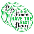 (3 Pack) Stoner Decals - Funny Weed Stickers - Pot Leaf Decal - 3 Inches On Longest Side - Easy Peel & Apply - Made in USA - 3MCS7990