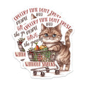 (2 Pack) Funny Cat Magnets - Grocery Snacker Art - Cute Pet Parent Refrigerator Decor - 5 Inches On Longest Side - Thick Durable Magnet - Made in USA - MAG38993