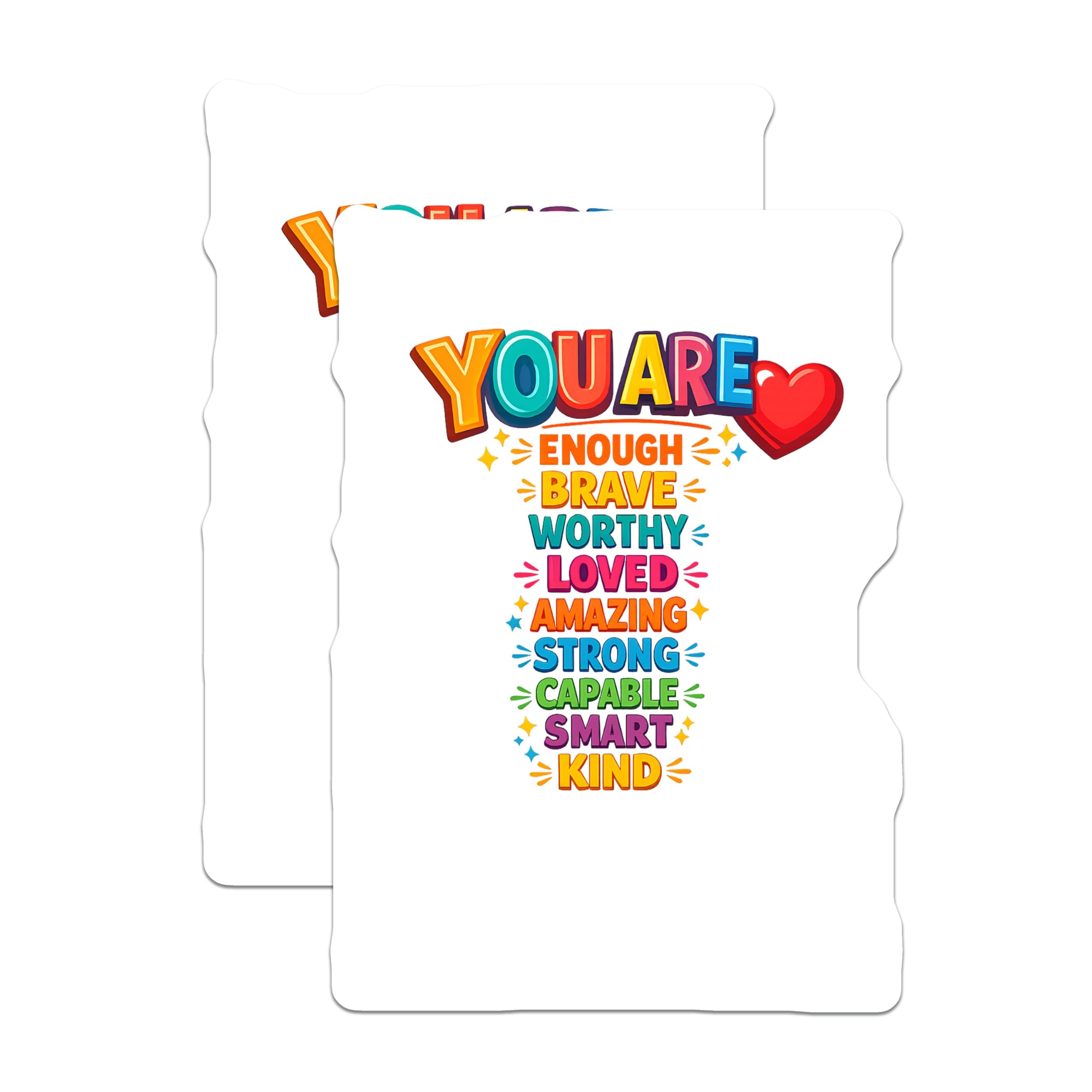 (2 Pack) You are Enough Magnets - Positive Affirmation Decor - Inspirational Quote Motivation Self Love Statement - 5 Inches On Longest Side - Thick Durable Magnet - Made in USA - MAG22920