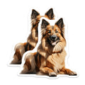(2 Pack) German Shepherd Magnets - Fluffy Dog Breed Magnets - Pet Owner Refrigerator Decor - 5 Inches On Longest Side - Thick Durable Magnet - Made in USA - MAG28393
