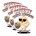 (3 Pack) Easter Chick Decals - Cute Chick - Skateboard Chick Decals - 3 Inches On Longest Side - Easy Peel & Apply - Made in USA - 3MCS2658