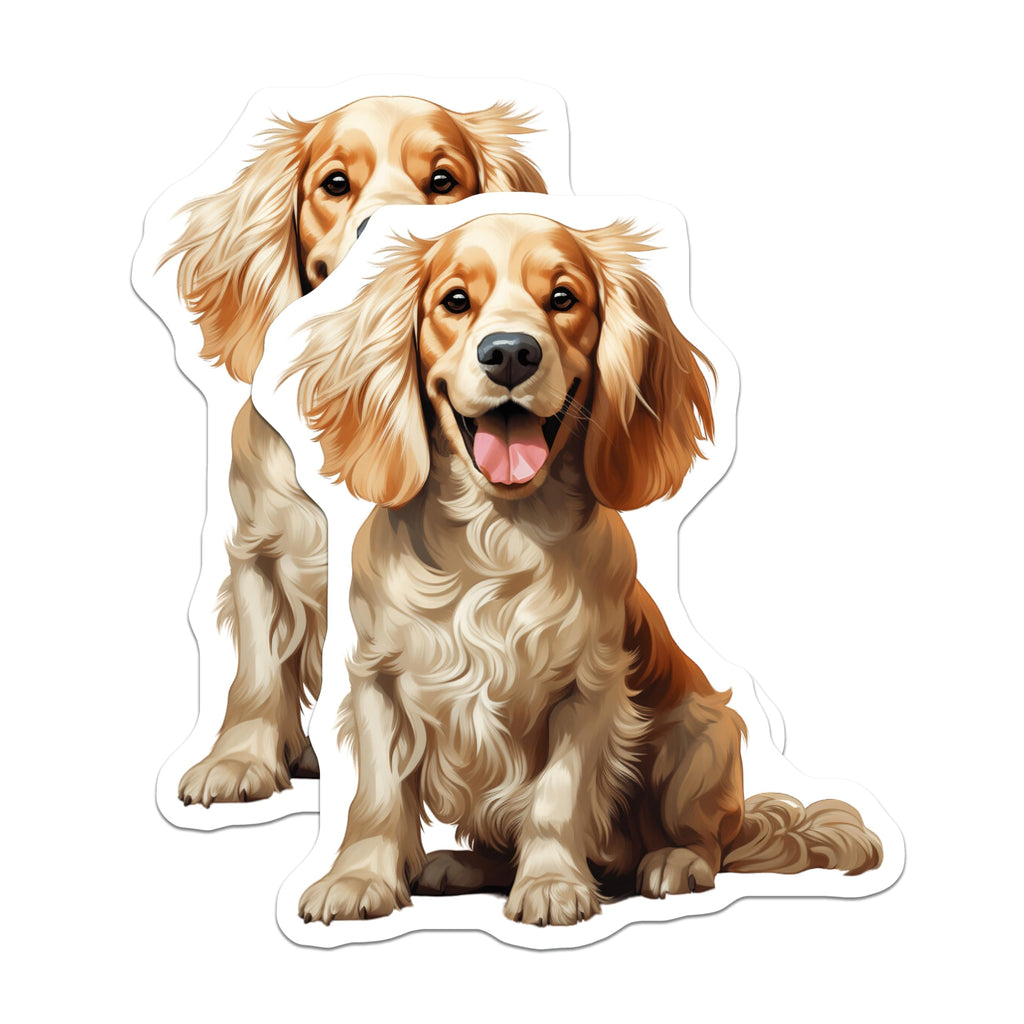 (2 Pack) Happy Dog Magnets - Smiling Spaniel Dog Lover Decor - Golden Retriever Pet Fridge Locker Magnets - 5 Inches On Longest Side - Thick Durable Magnet - Made in USA - MAG29531