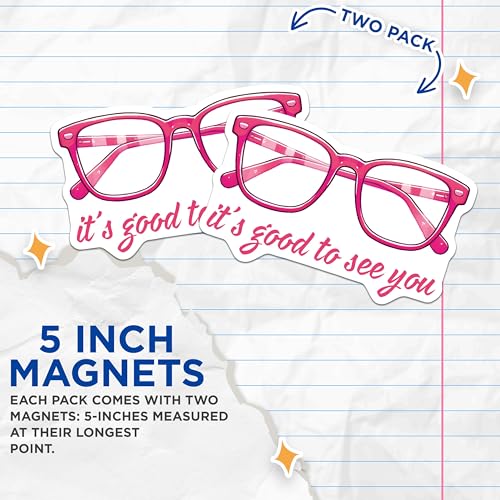 (2 Pack) Glasses Magnets - It's Good to See You Quote - 5" On Longest Side - for Cars, Fridges, Toolboxes - Made in USA - MAG8088