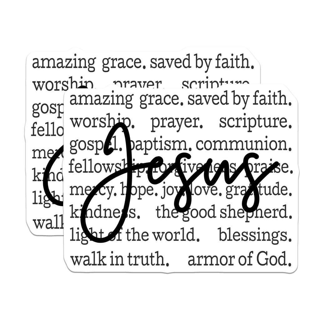 (2 Pack) Jesus Word Art Magnets - Christian Religious Decor - Inspirational Faith Statement - 5 Inches On Longest Side - Thick Durable Magnet - Made in USA - MAG25652