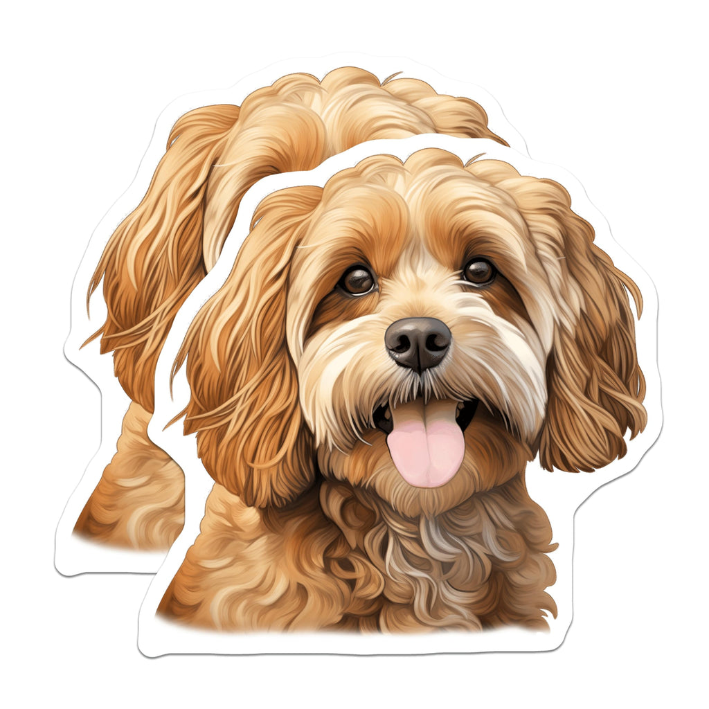 (2 Pack) Cavapoo Dog Magnets - Cute Fluffy Puppy Decor - Pet Parent Refrigerator Locker Display - Animal Lover Home Accessory - 5 Inches On Longest Side - Thick Durable Magnet - Made in USA - MAG26930