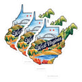 (3 Pack) West Virginia Decals - State Map - Laptop Decal- 3 Inches On Longest Side - Easy Peel & Apply - Made in USA - 3MCS5072