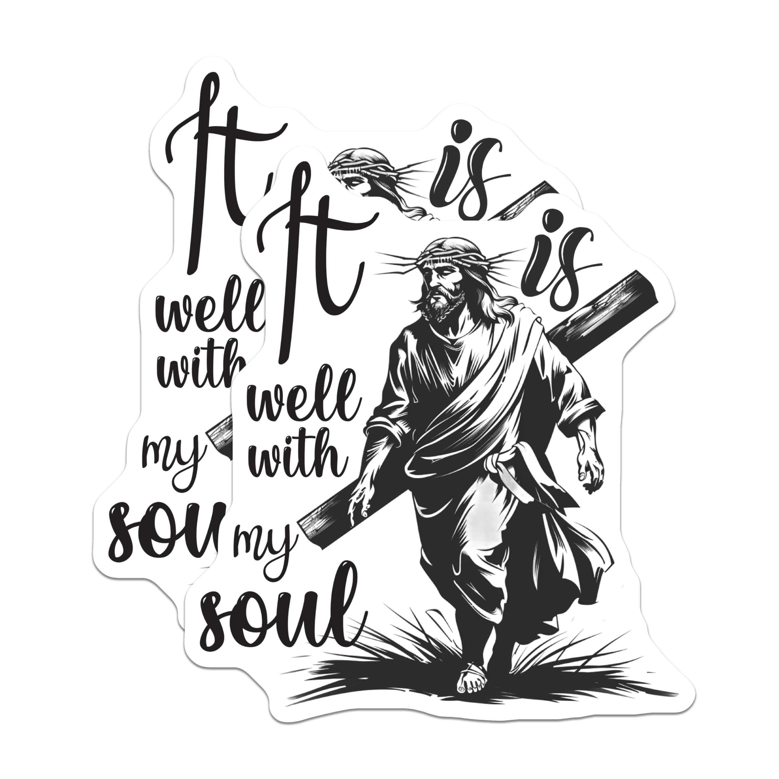 (2 Pack) Jesus Christ Magnets - It is Well With My Soul - Religious Art Refrigerator Fridge - 5" On Longest Side - Premium Magnet - for Cars, Refrigerators, Toolboxes, Lockers - Made in USA - MAG16993
