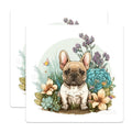 (2 Pack) French Bulldog Stickers - Floral Dog Decals - Cute Puppy Stickers - 5" On Longest Side - Sticks to Smooth Flat Surfaces - Made in USA - BMCS15315
