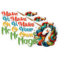 (3 Pack) Unicorn Decals - Make Your Own Magic - Laptop Decal - Magical Decal - 3 Inches On Longest Side - Easy Peel & Apply - Made in USA - 3MCS6820