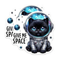 (2 Pack) Give Me Space Cat Magnets - Funny Kitten Magnet - Space Lover - Cute Cat Lovers - Galactic Cat Magnets - 5" On Longest Side - for Cars, Fridges, Toolboxes - Made in USA - MAG4585