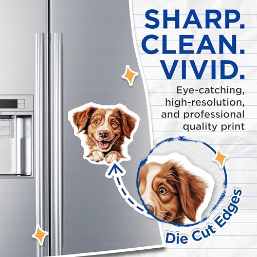(2 Pack) Puppy Fridge Decor Magnet - 5" On Longest Side - Sticks to Smooth Flat Surfaces - Made in USA - MAG10239