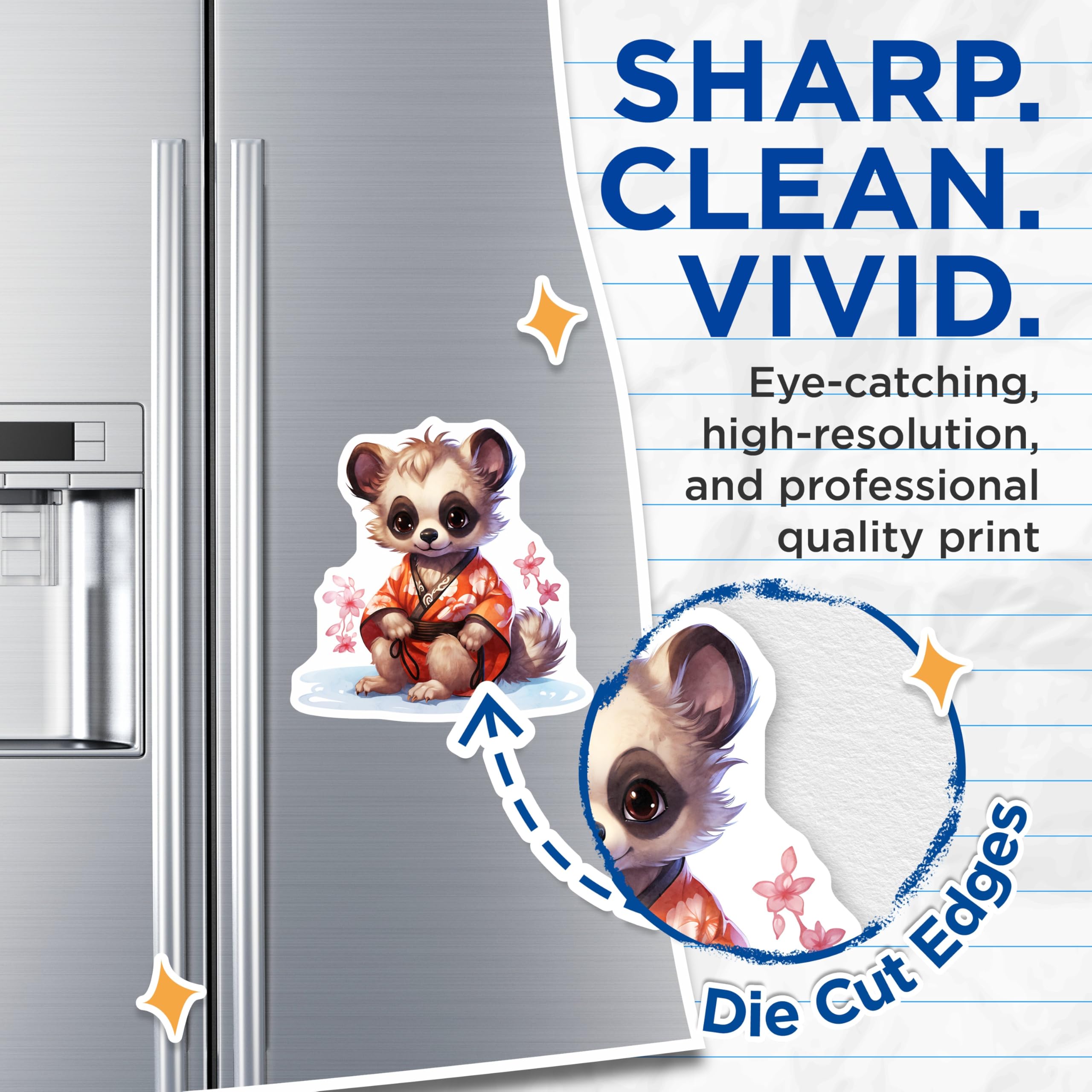 (2 Pack) Cute Raccoon Magnets - Kimono Outfit - Flower Decoration - 5" On Longest Side - Premium Magnet - for Cars, Refrigerators, Toolboxes, Lockers - Made in USA - MAG16990