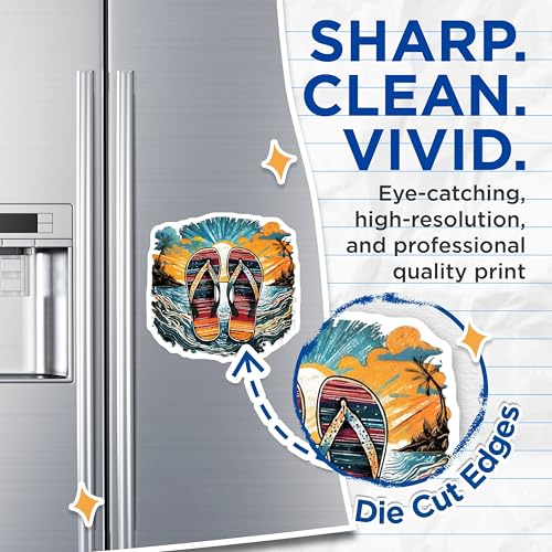 (2 Pack) Beach Flip Flop Magnets Magnets - Tropical Summer - Vacation Decor - 5" On Longest Side - Made in USA - Sticks to Refrigerators & Metal Surfaces - MAG9314