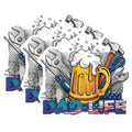 (3 Pack) Dad Life Decals - Beer Mug - Tools - Father Decals - 3 Inches On Longest Side - Easy Peel & Apply - Made in USA - 3MCS7410