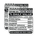 (2 Pack) Mama Nutritional Facts Magnets - Mom Humor - Amazing Woman Fridge Decor - 5" On Longest Side - Premium Magnet - for Cars, Refrigerators, Toolboxes, Lockers - Made in USA - MAG14162