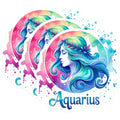 (3 Pack) Aquarius Zodiac Decals - Horoscope Astrology - Water Bearer Laptop Stickers- 3 Inches On Longest Side - Easy Peel & Apply - Made in USA - 3MCS5779