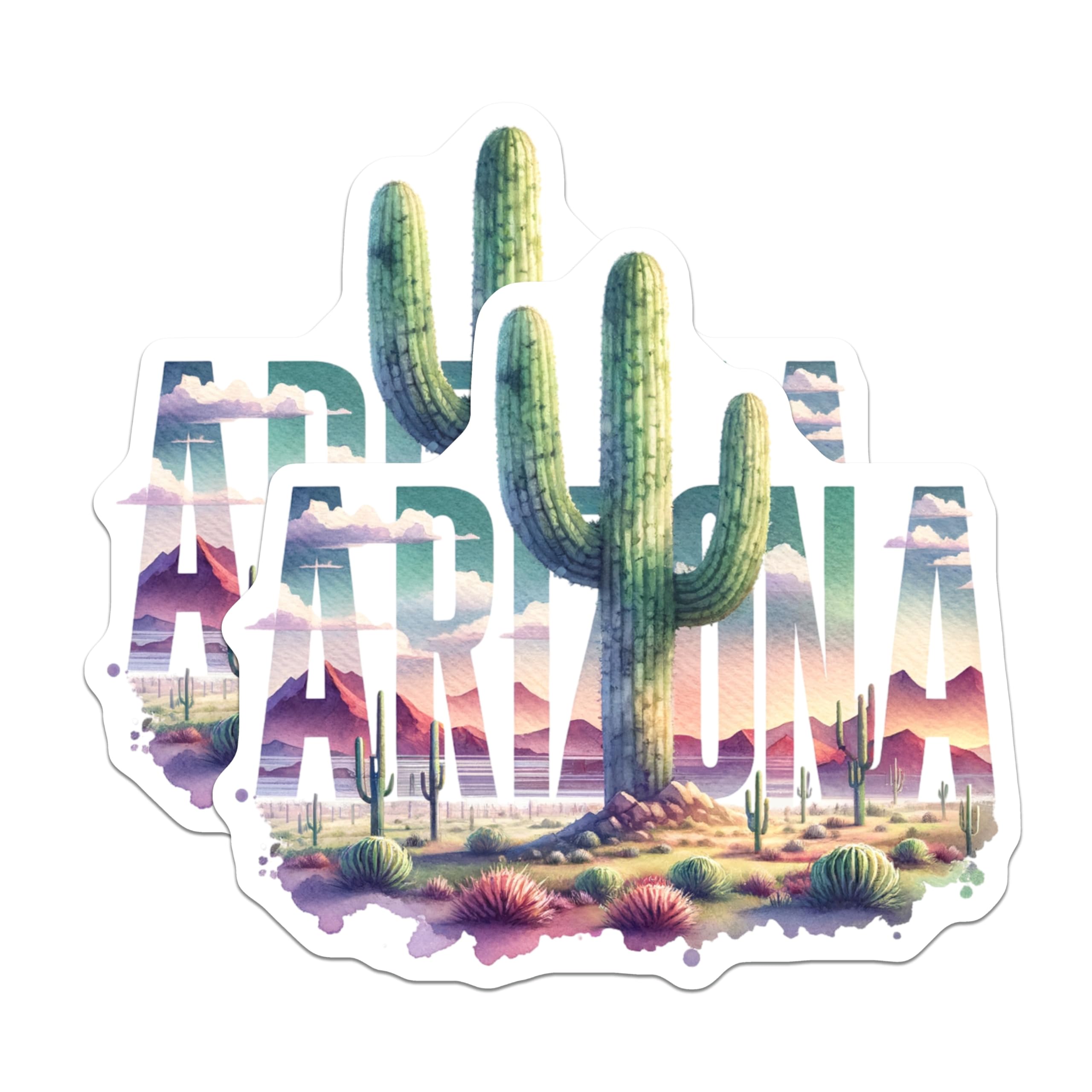 (2 Pack) Arizona Desert Magnets - Saguaro Cactus - Southwest Decor - 5" On Longest Side - Premium Magnet - for Cars, Refrigerators, Toolboxes, Lockers - Made in USA - MAG18547