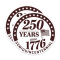 (2 Pack) 250 Years Since 1776 Magnets - Semiquincentennial America - Patriotic USA History Decor - 5 Inches On Longest Side - Thick Durable Magnet - Made in USA - MAG36954