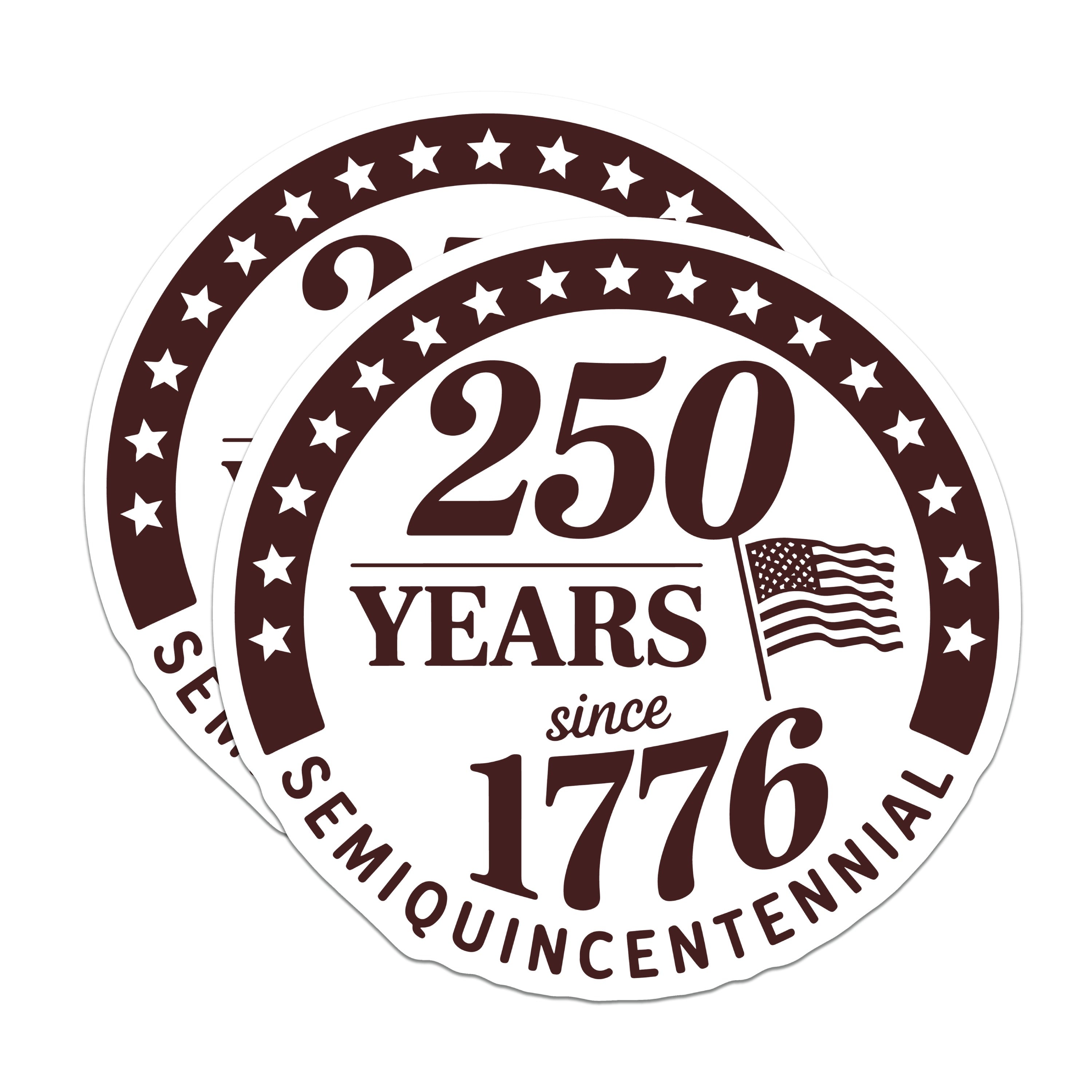 (2 Pack) 250 Years Since 1776 Magnets - Semiquincentennial America - Patriotic USA History Decor - 5 Inches On Longest Side - Thick Durable Magnet - Made in USA - MAG36954
