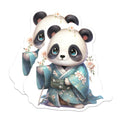 (2 Pack) Panda Bear Magnets - Cute Animal Fridge Magnets - Kimono Panda Refrigerator Decals - 5" On Longest Side - Premium Magnet - for Cars, Refrigerators, Toolboxes, Lockers - Made in USA - MAG16528