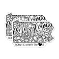 (2 Pack) Pennsylvania Magnets Magnets - Home is Where The Heart is - State Love - 5" On Longest Side - Made in USA - Sticks to Refrigerators & Metal Surfaces - MAG9088