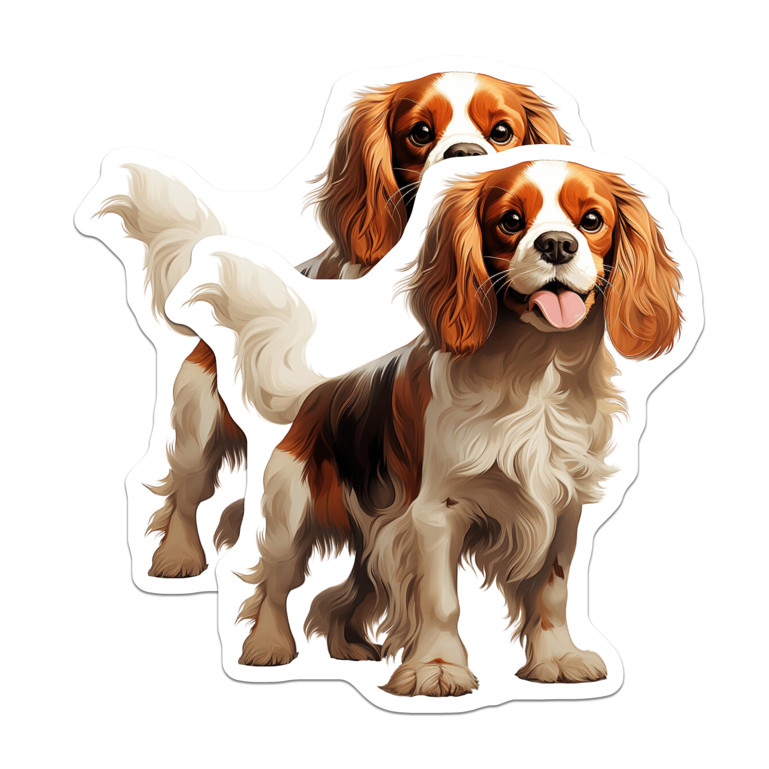 (2 Pack) Cavalier King Charles Spaniel Magnets - Dog Mom Decor - Pet Lover Accessories - 5 Inches On Longest Side - Thick Durable Magnet - Made in USA - MAG26336