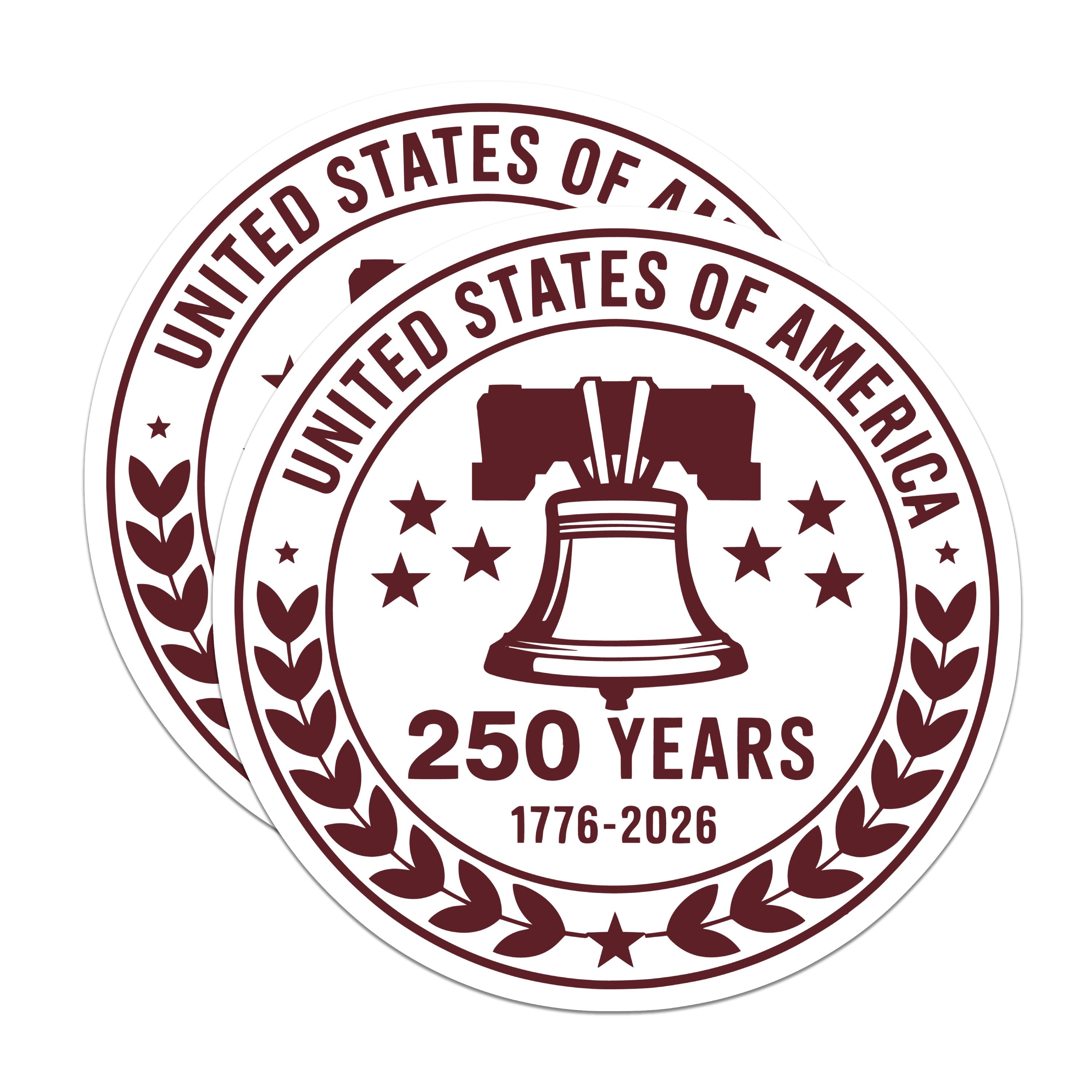 (2 Pack) USA 250 Years Magnets - Liberty Bell American History - Patriotic Commemorative Decor - Independence Day - 5 Inches On Longest Side - Thick Durable Magnet - Made in USA - MAG37397