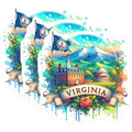 (3 Pack) Virginia Decals - State Pride Decal - Laptop Decal- 3 Inches On Longest Side - Easy Peel & Apply - Made in USA - 3MCS5633