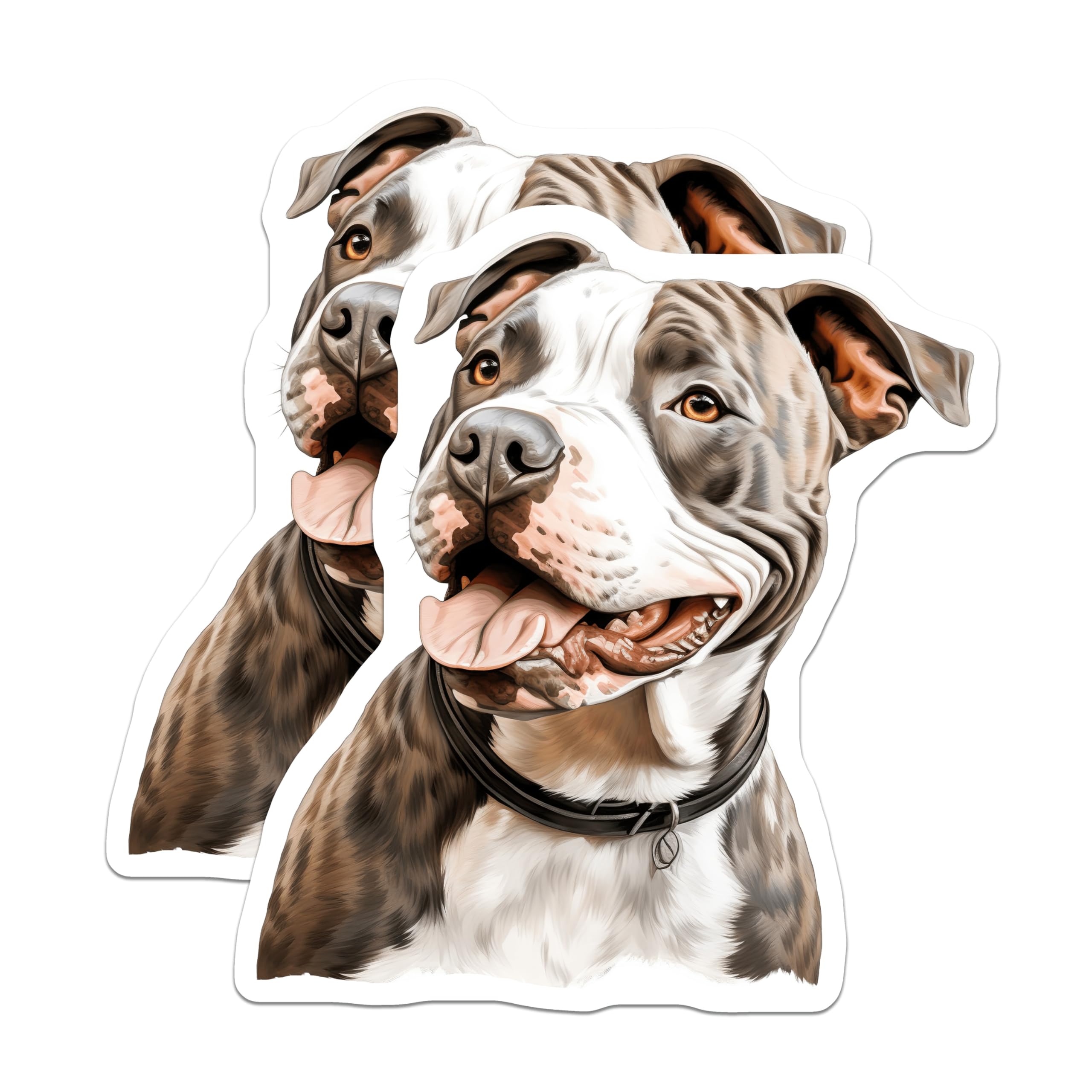 (2 Pack) Pit Bull Magnets - Dog Lover Fridge Decor - Pet Advocate Item - Bully Breed Art - 5 Inches On Longest Side - Thick Durable Magnet - Made in USA - MAG26856