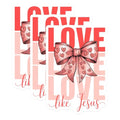(3 Pack) Love Like Jesus Decals - Heart Bow Decal - Religious Stickers - Christian Decal - 3 Inches On Longest Side - Easy Peel & Apply - Made in USA - 3MCS7716